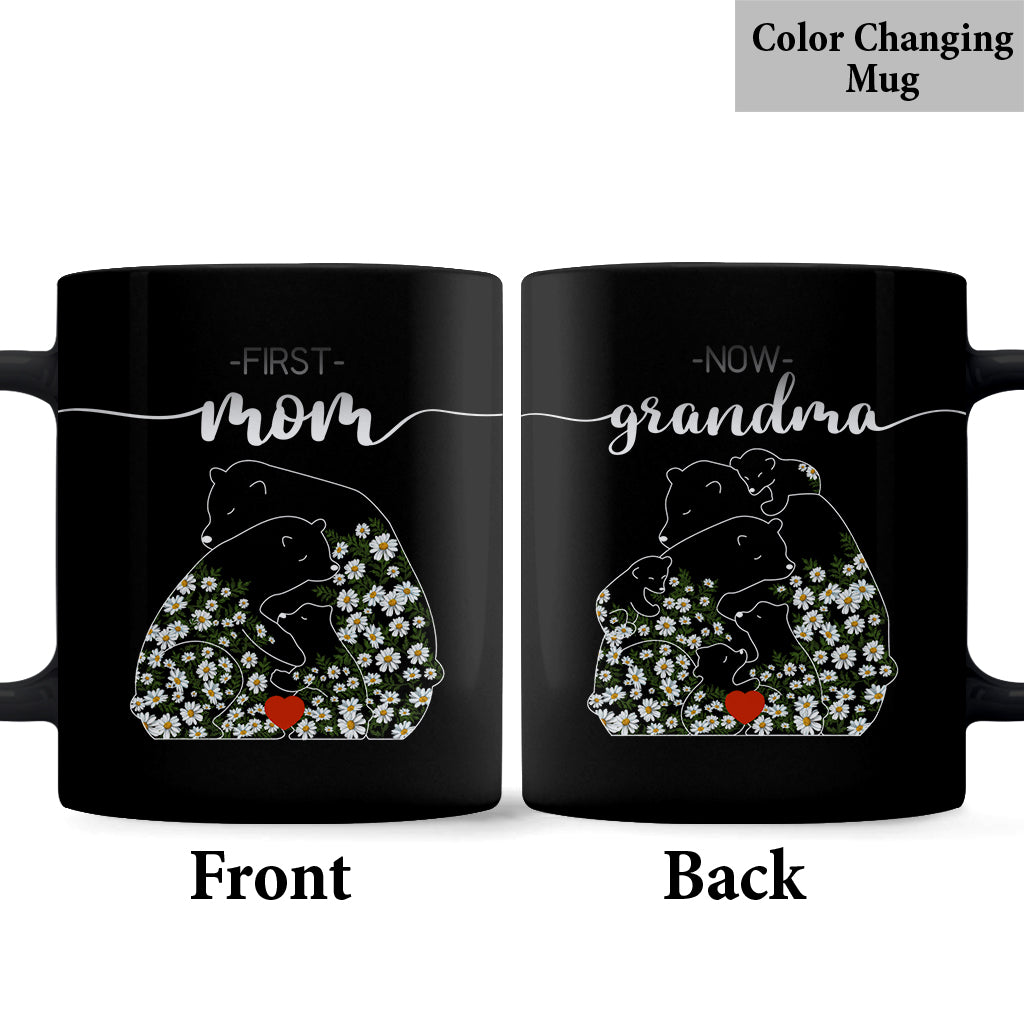 First Mom Now Grandma Bear Daisy - Personalized Grandma Mug