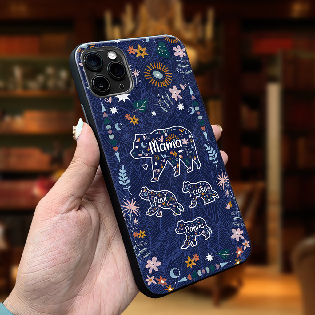 Mama Bear Floral – Personalisierte Handyhülle für Mütter