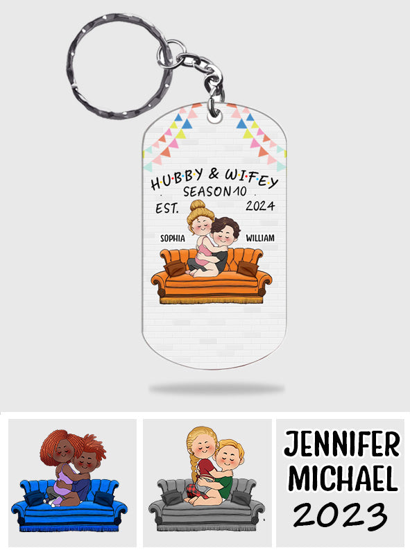 Ehemann & Ehefrau – Personalisierter Schlüsselanhänger aus Edelstahl für Ehemann und Ehefrau
