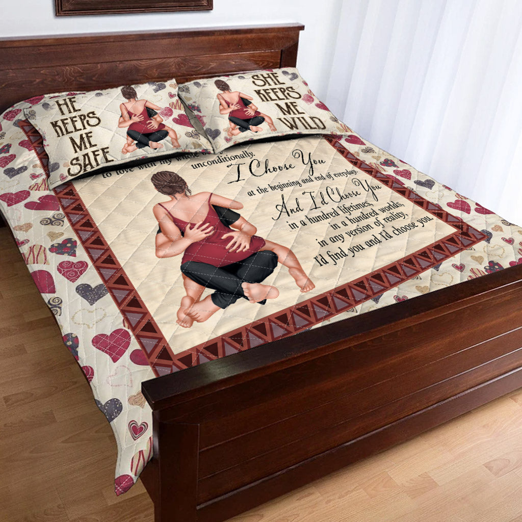 Ich wähle dich – Personalisiertes Quilt-Set für Paare