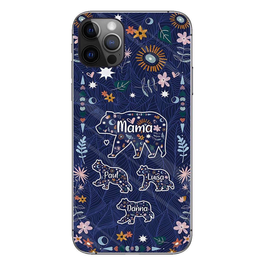 Mama Bear Floral – Personalisierte Handyhülle für Mütter
