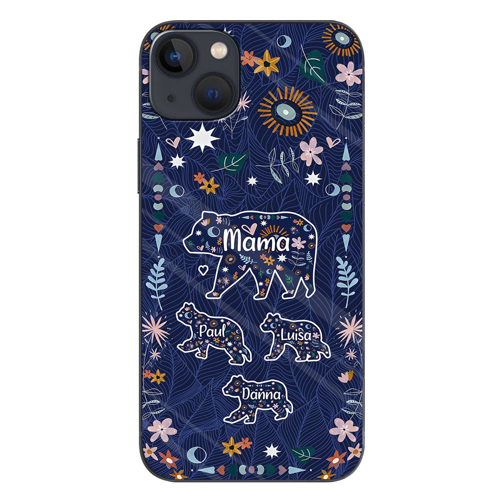 Mama Bear Floral – Personalisierte Handyhülle für Mütter