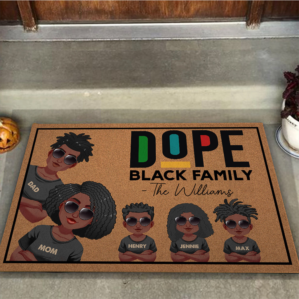 Dope Black Family - Personalized African American Doormat