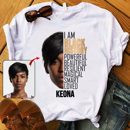 Ich bin ein Schwarzer – Foto der Geschichte – Personalisiertes T-Shirt und Hoodie für Afroamerikaner