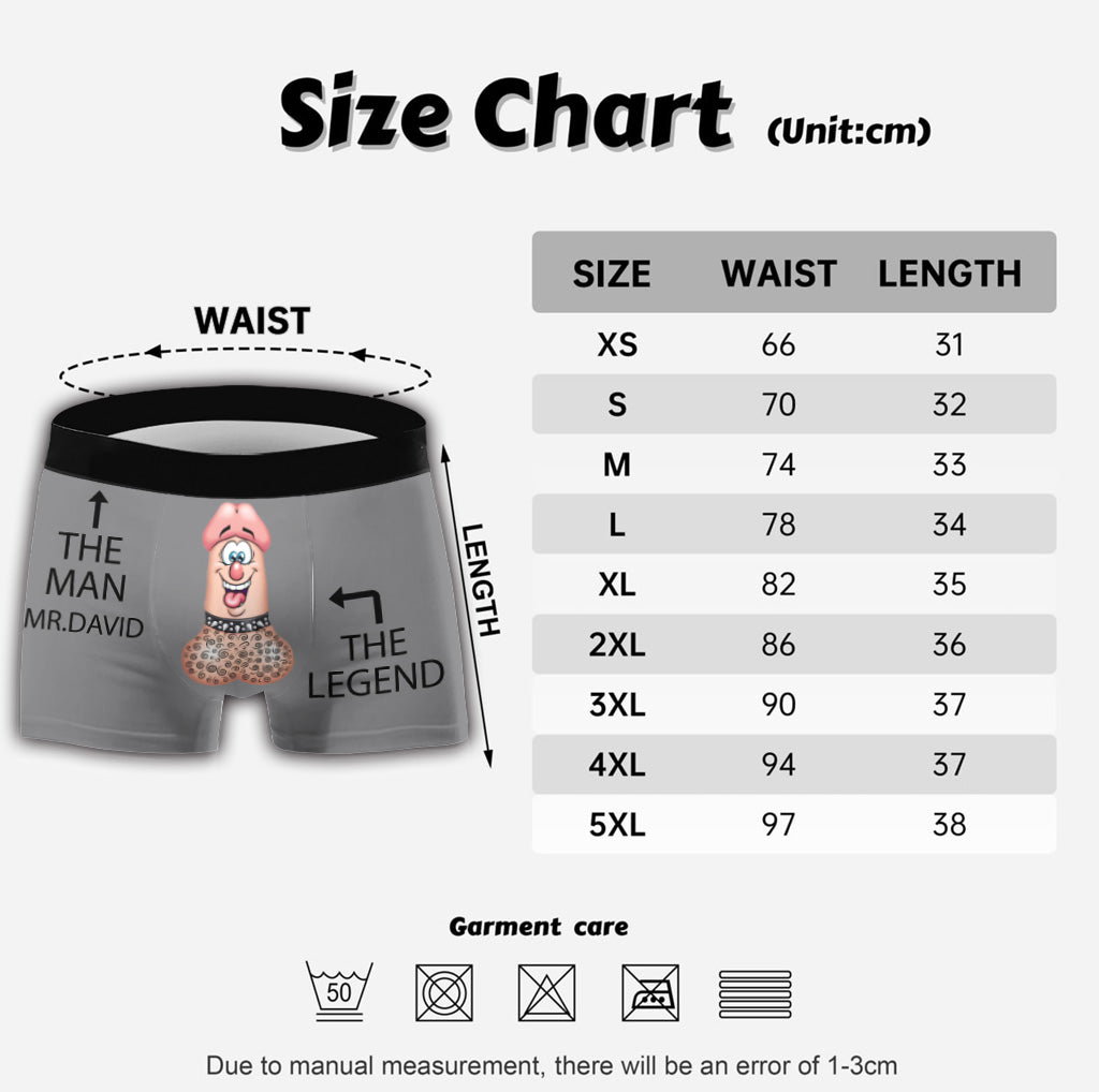 Der Mann, die Legende – Personalisierte Boxershorts für Herren für Paare