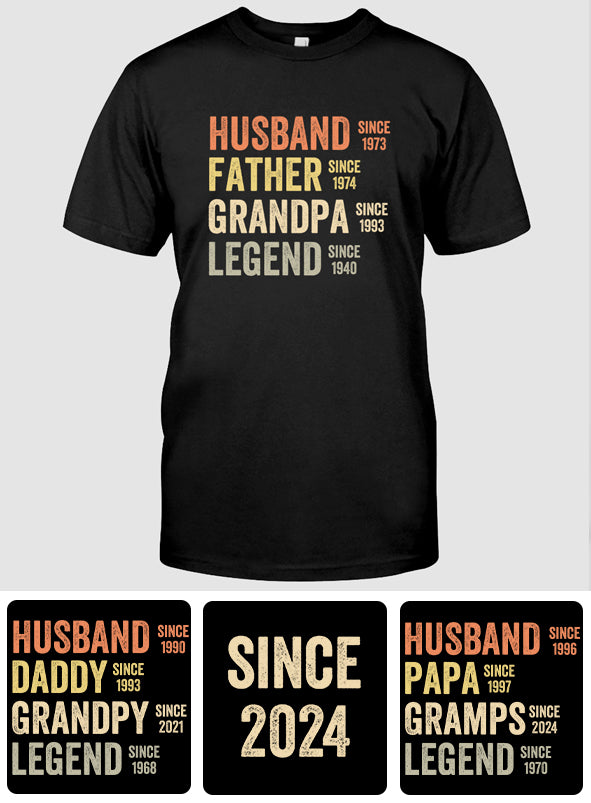 Papa-Opa-Legende – Personalisiertes Vater-T-Shirt und Hoodie