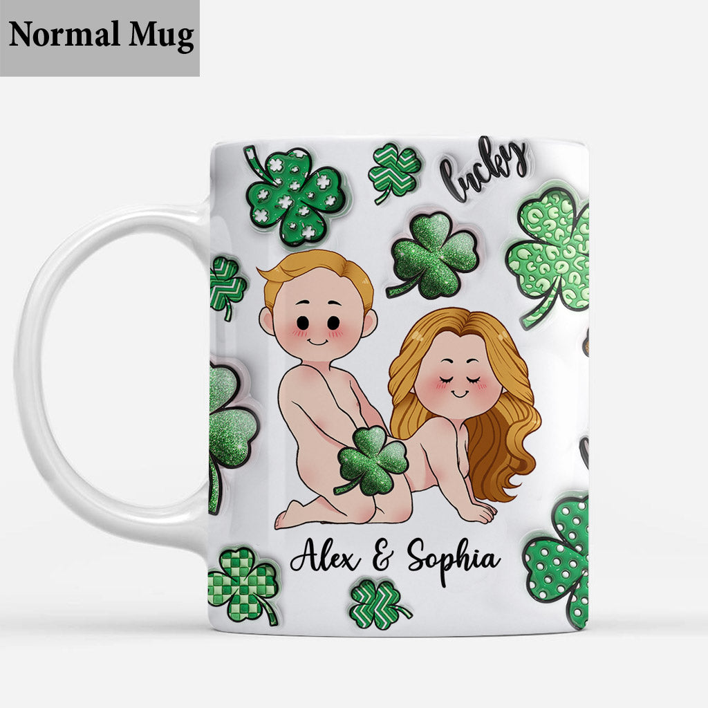 Ein Glücksgriff, ein Glücksklee, ein freches Kleeblatt – personalisierte Tasse für Paare