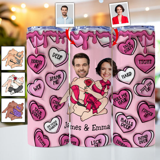 Mein Lieblingsort ist in deiner Umarmung Herzbonbon - Personalisierter schlanker Paar-Trinkbecher