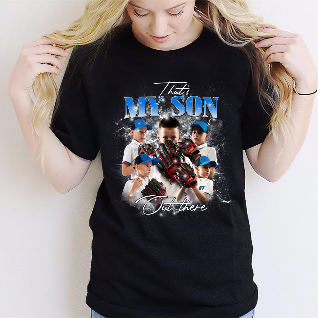 Für meinen Sohn/meine Tochter da draußen – personalisiertes Baseball-T-Shirt und Hoodie