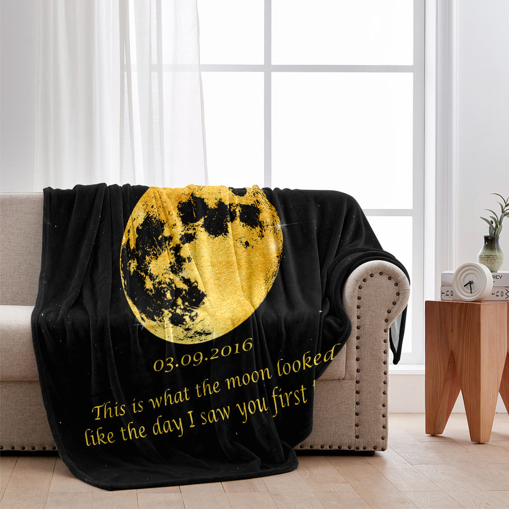 So sieht der Mond aus – Personalisierte Pärchendecke