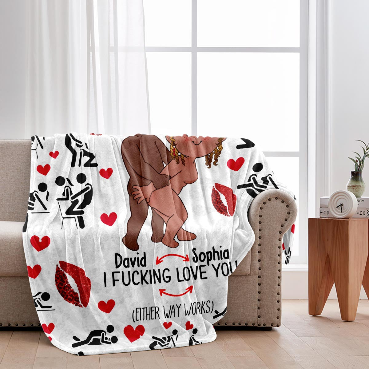 Ich liebe dich – Personalisierte Pärchendecke