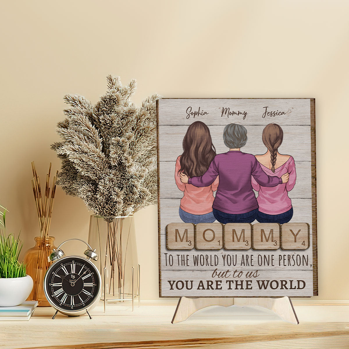 Mother Father To The World You Are One Person Photo Custom - Personalized Mother 2 Layered Wood Sign / Wood Plaque