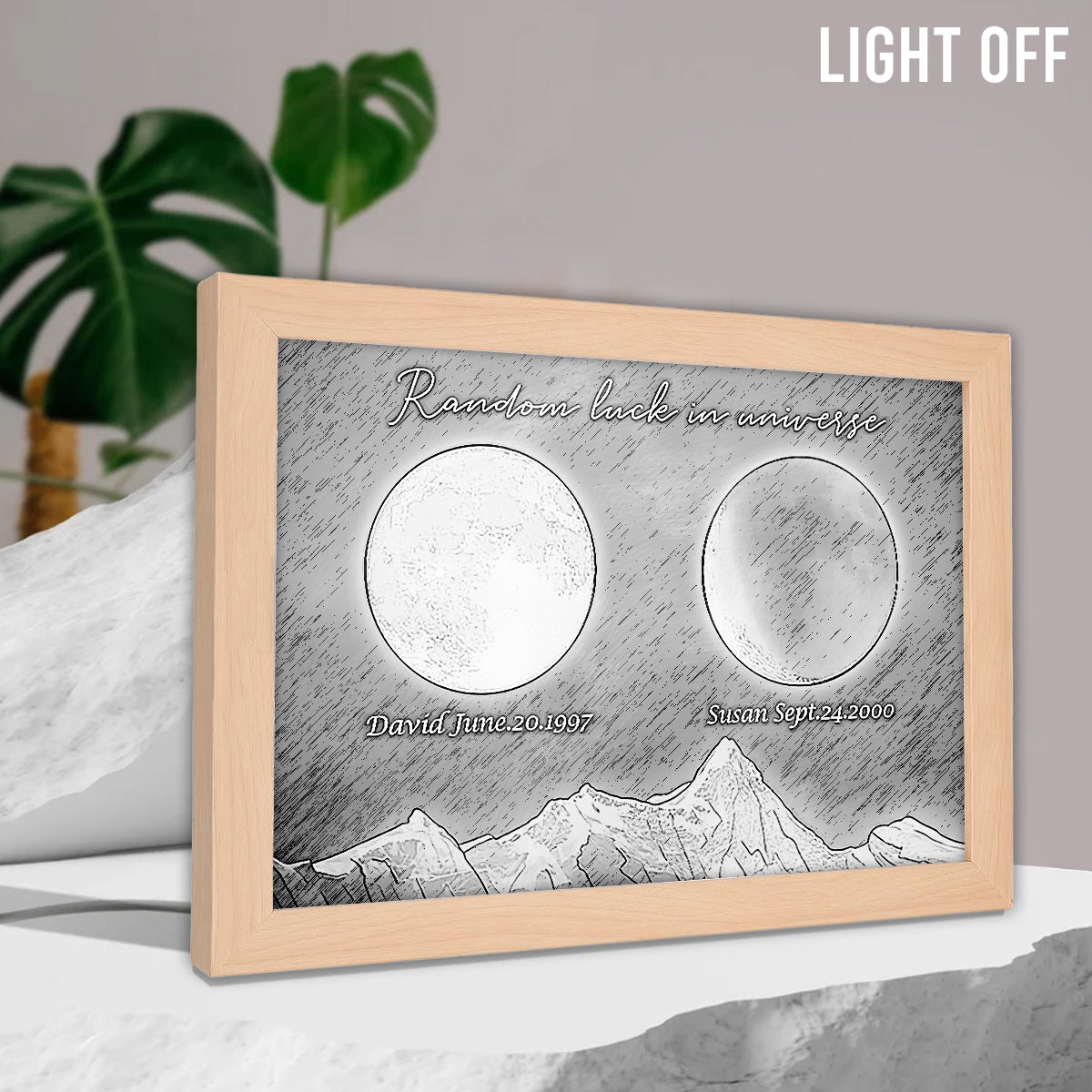Random Luck In Universe - Personalized Couple Light Photo Frame