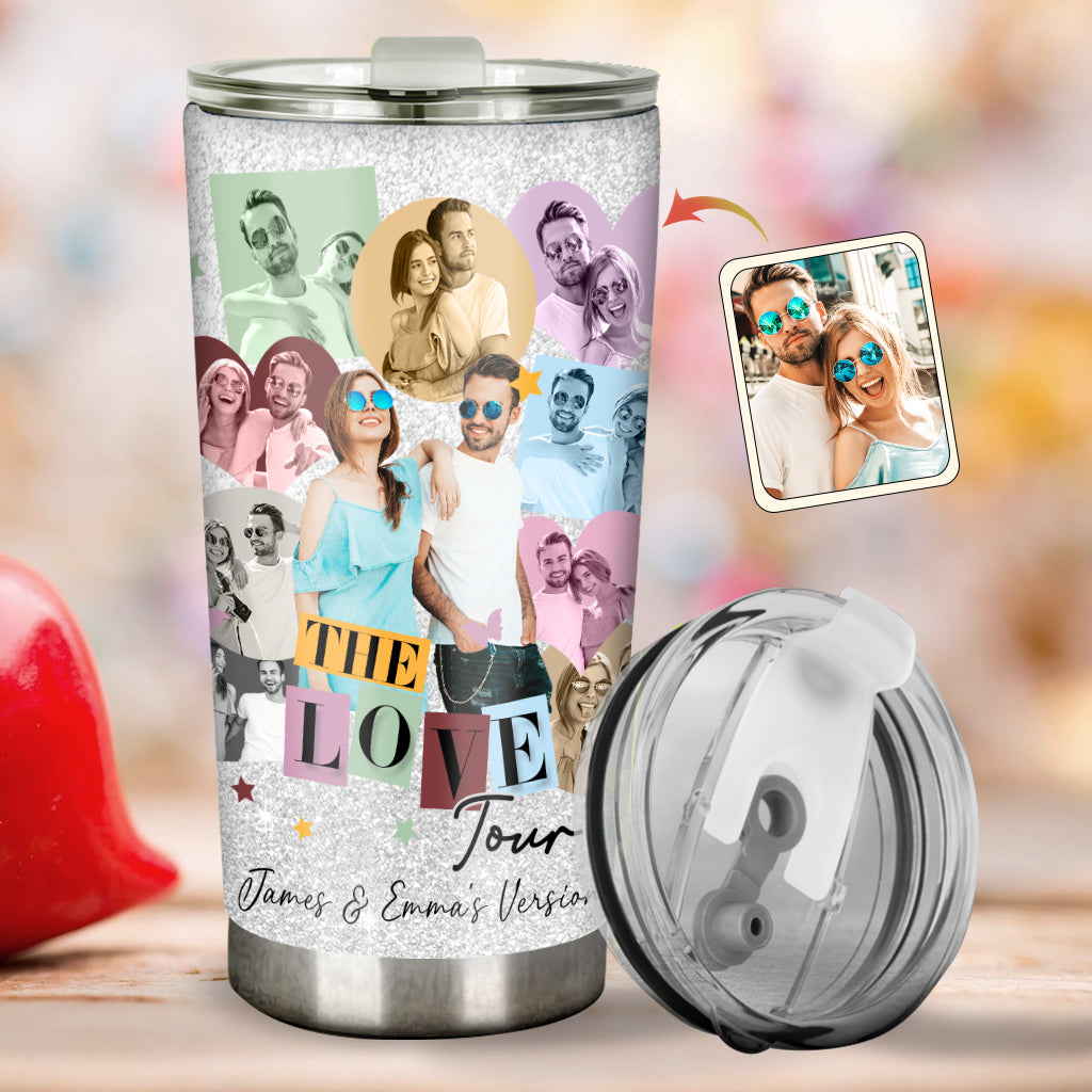 Die Liebestour Unsere Version - Personalisierter Paar-Trinkbecher