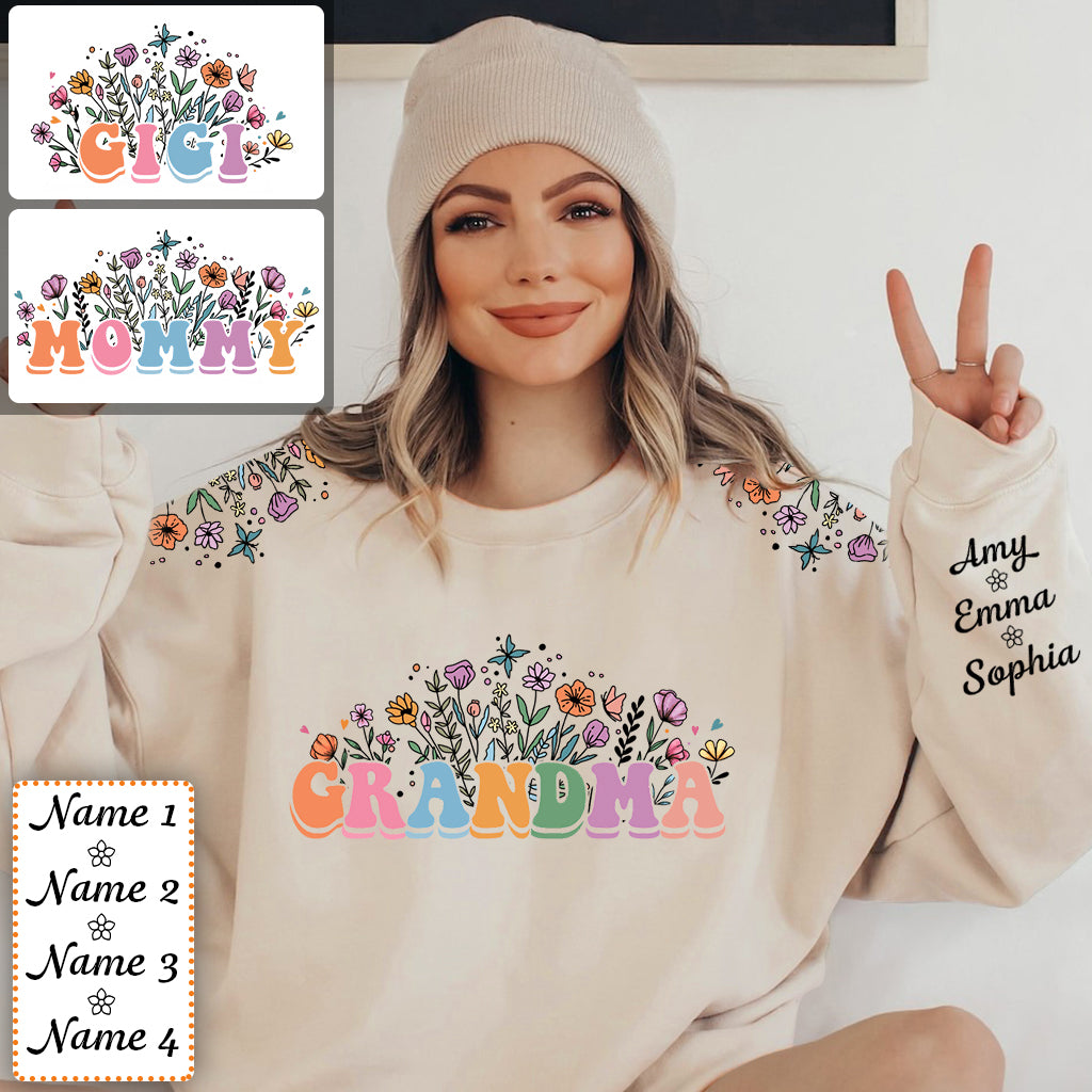 Blume mit beliebigem Titel - Personalisiertes Oma-Shirt