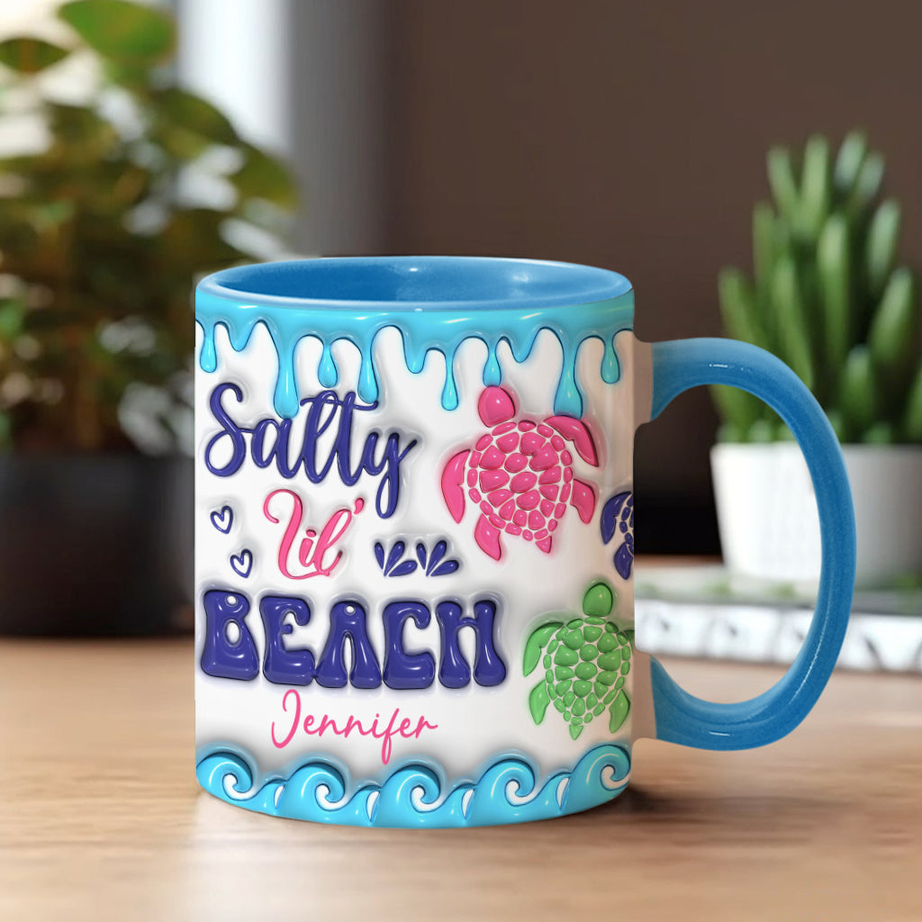 Salty Lil' Beach Turtle Lovers Aufblasbarer personalisierter Becher mit Schildkrötenmotiv