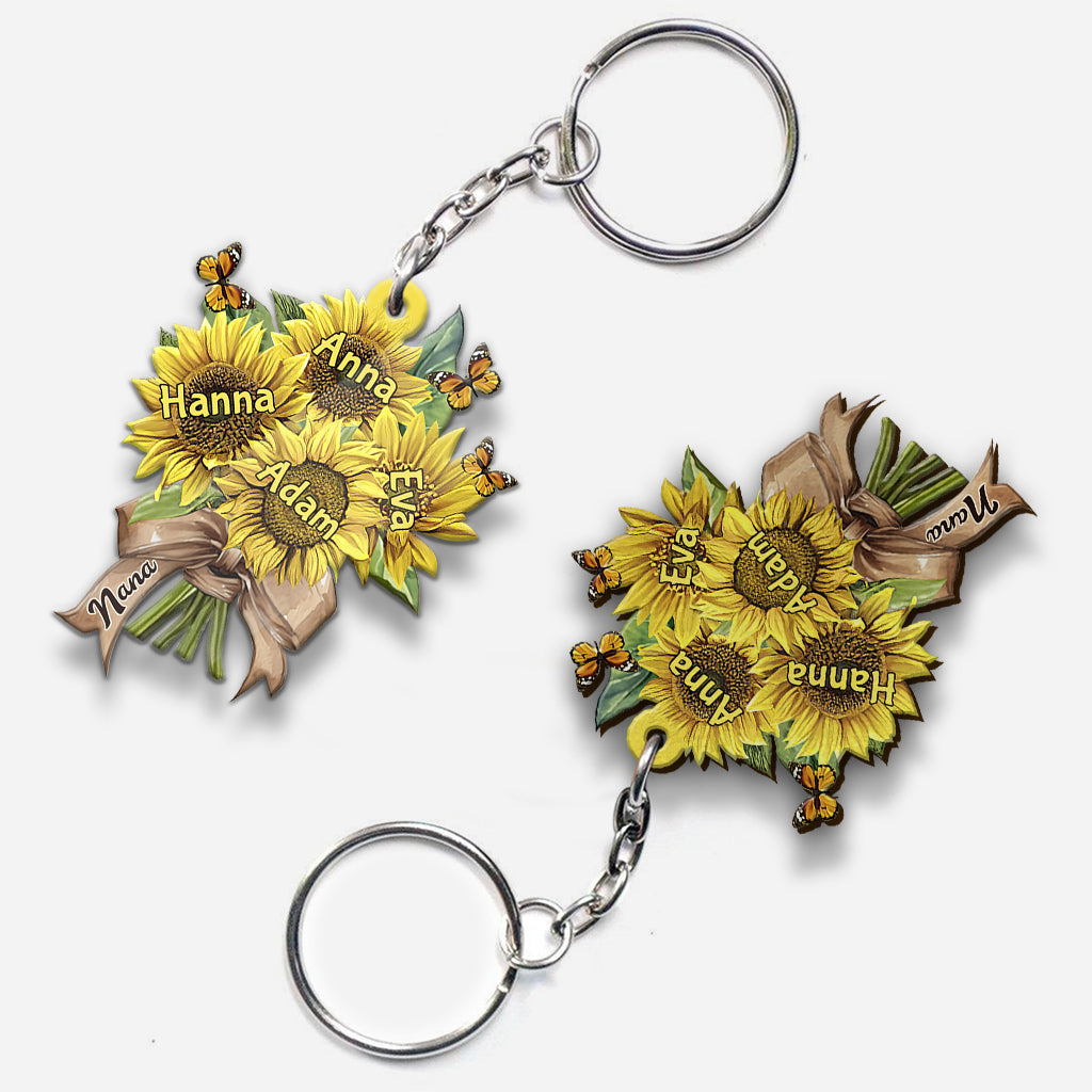 Omas Sonnenblumen – Personalisierter Oma-Schlüsselanhänger