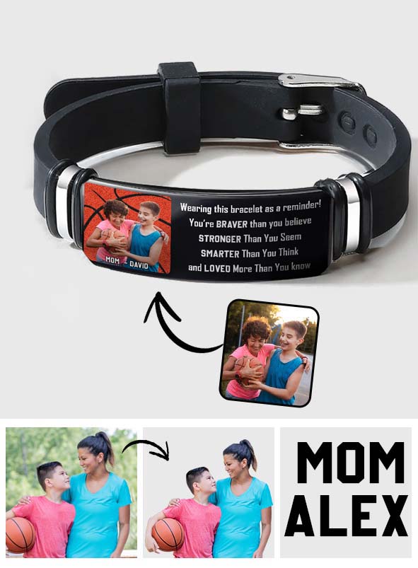 Du bist mutiger, als du glaubst – Personalisiertes Basketball-Armband mit Gravur