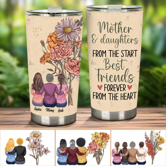 Geburtsblumen für Mutter und Kinder - Personalisierter Mutter-Trinkbecher
