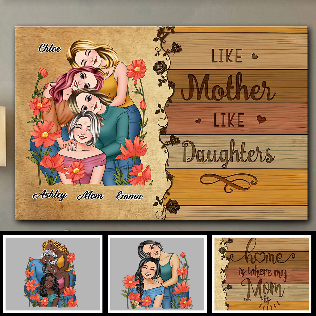 Wie die Mutter, so die Töchter – Familienporträt – Personalisierte Leinwand und Poster für die Mutter