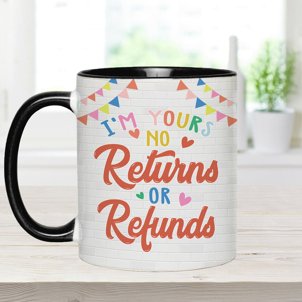 Ich gehöre dir – Keine Rückgabe oder Rückerstattung – Personalisierte Tasse für Paare