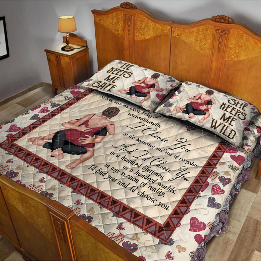 Ich wähle dich – Personalisiertes Quilt-Set für Paare