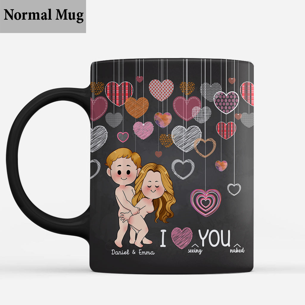 Ich liebe es, dich nackt zu sehen – personalisierte Tasse für Paare