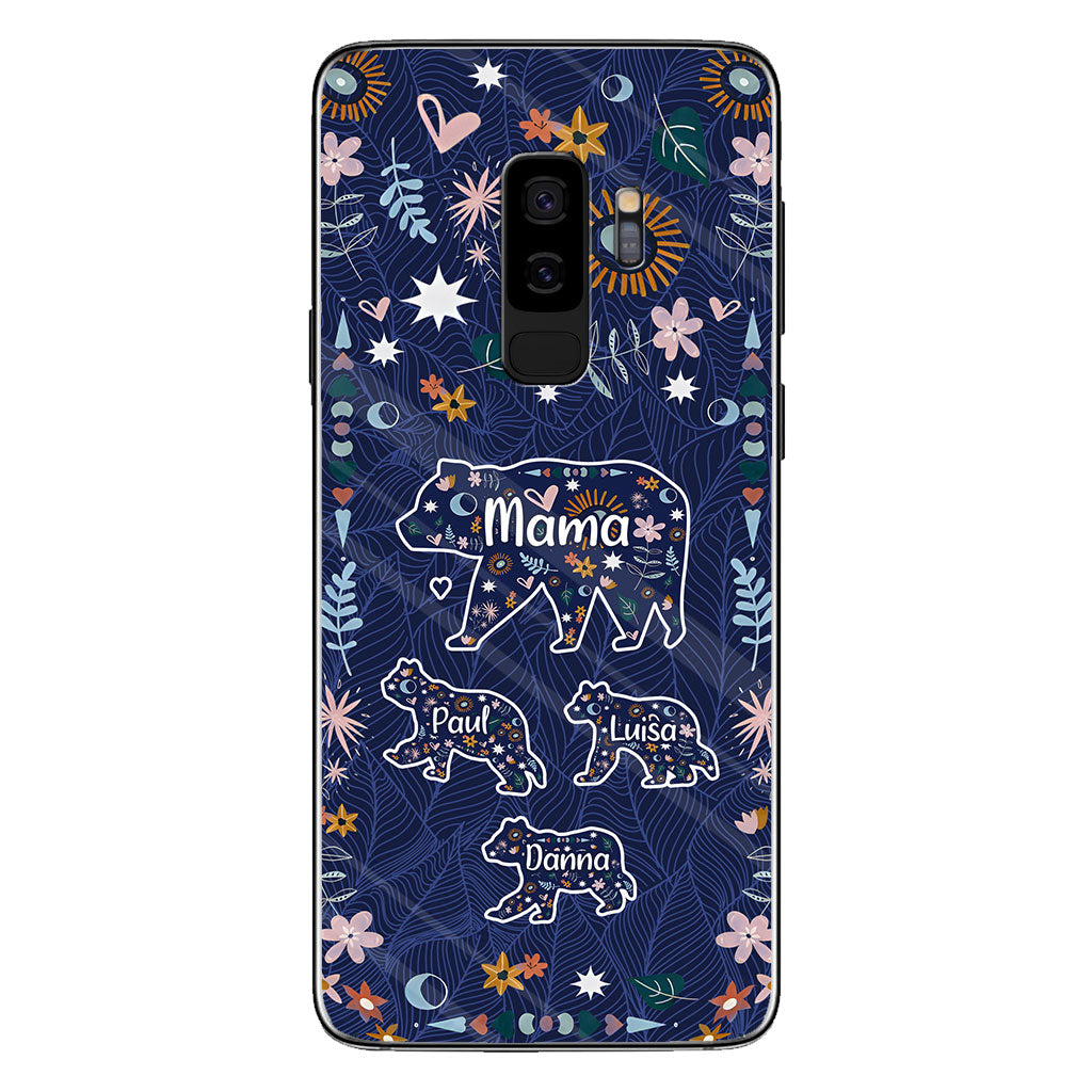Mama Bear Floral – Personalisierte Handyhülle für Mütter