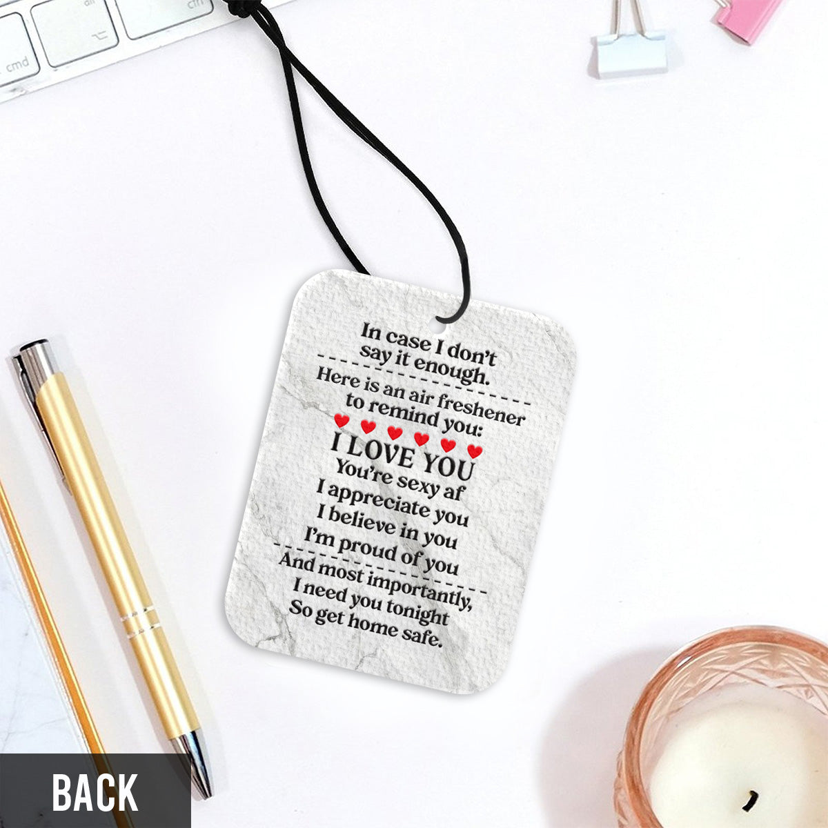 Ich brauche dich heute Abend, also komm gut nach Hause – Personalisierter rechteckiger Lufterfrischer für Paare