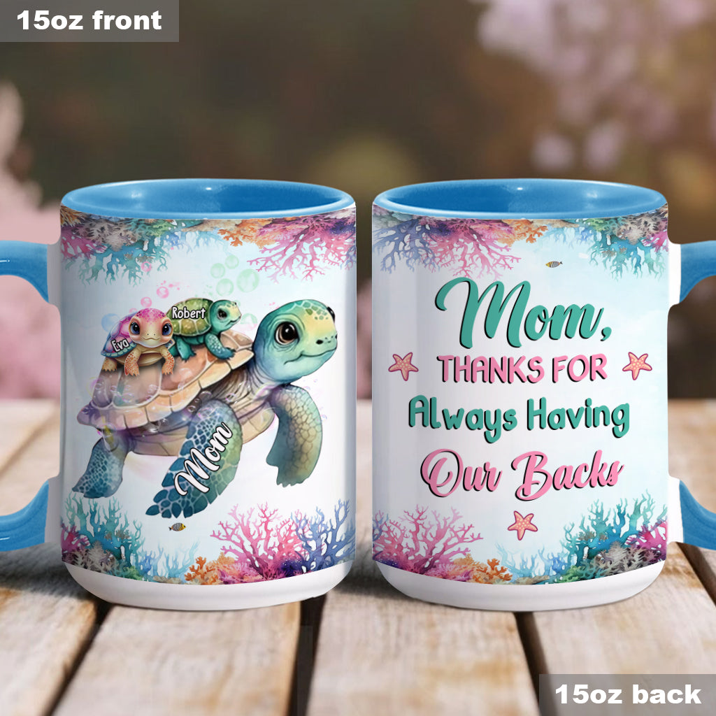 Schildkrötenmama, danke, dass du immer für uns da bist! - Personalisierte Tasse mit Schildkrötenmotiv