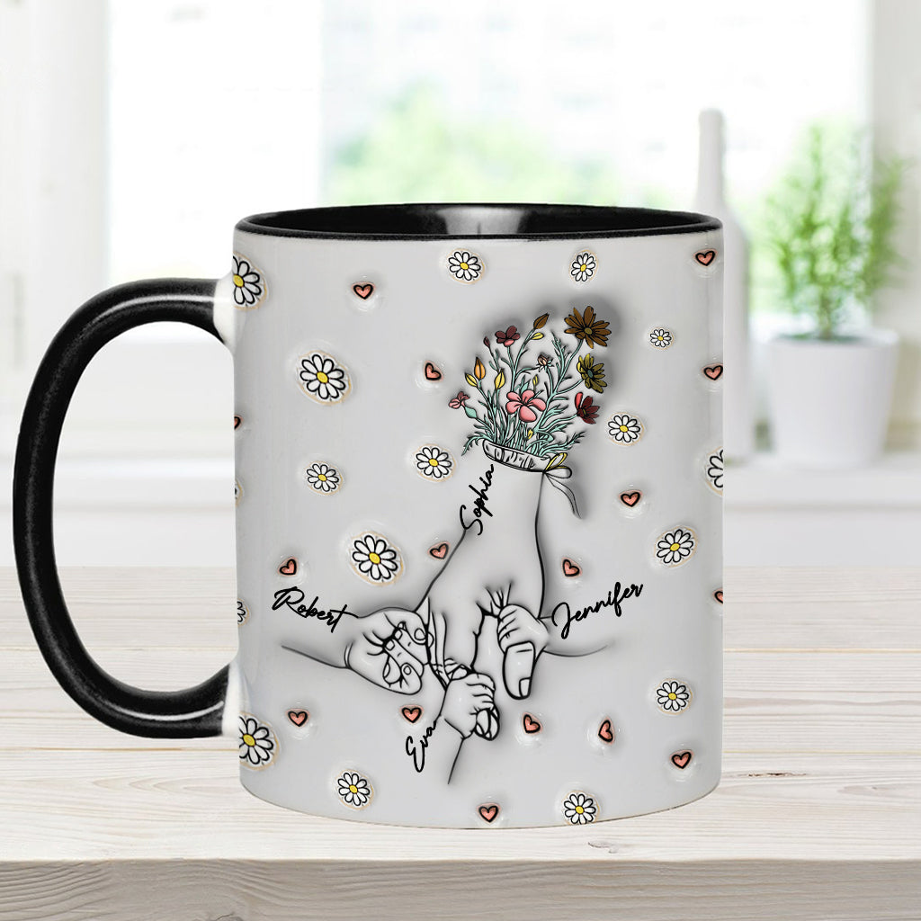 Mamas Hand halten – Personalisierte Tasse mit Muttermotiv