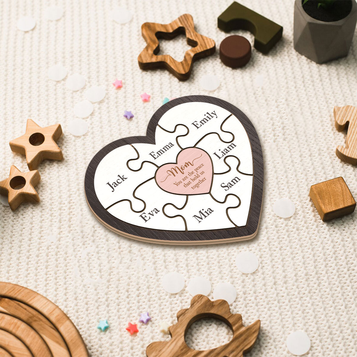 Mom You Are The Piece That Hold Us Together - Personalized Mother Name Puzzle