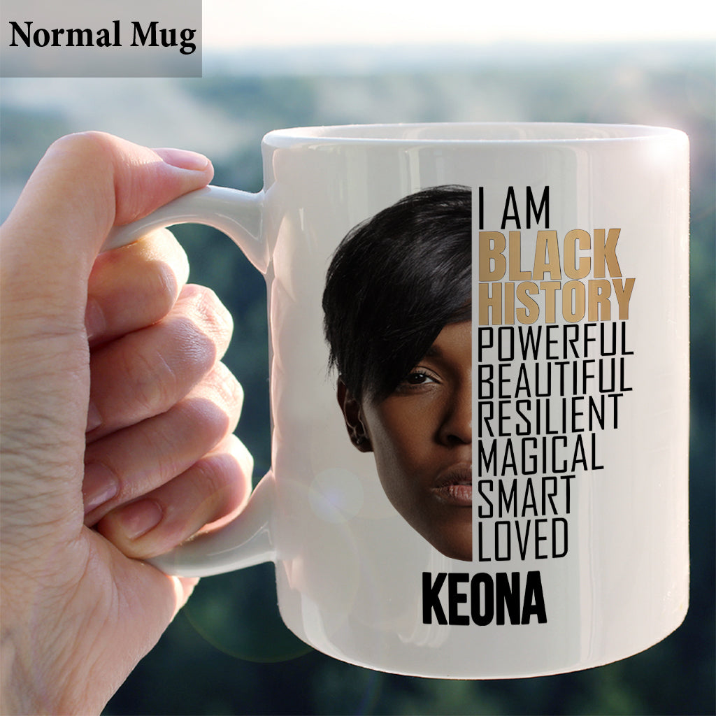 Ich bin schwarz – Foto der Geschichte – Personalisierte Tasse für Afroamerikaner