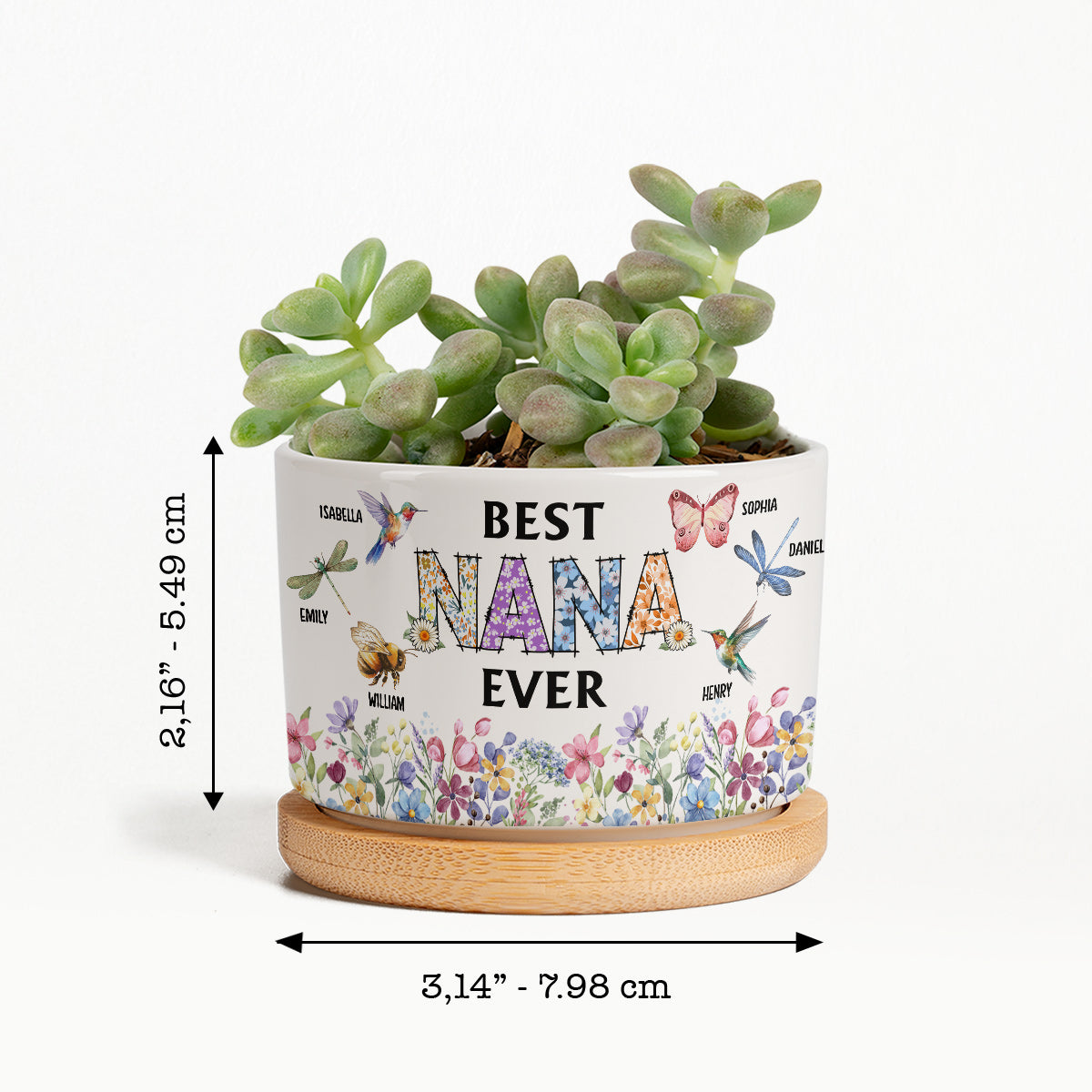 Beste Mama, Oma aller Zeiten – Personalisierter Keramik-Blumentopf für Oma