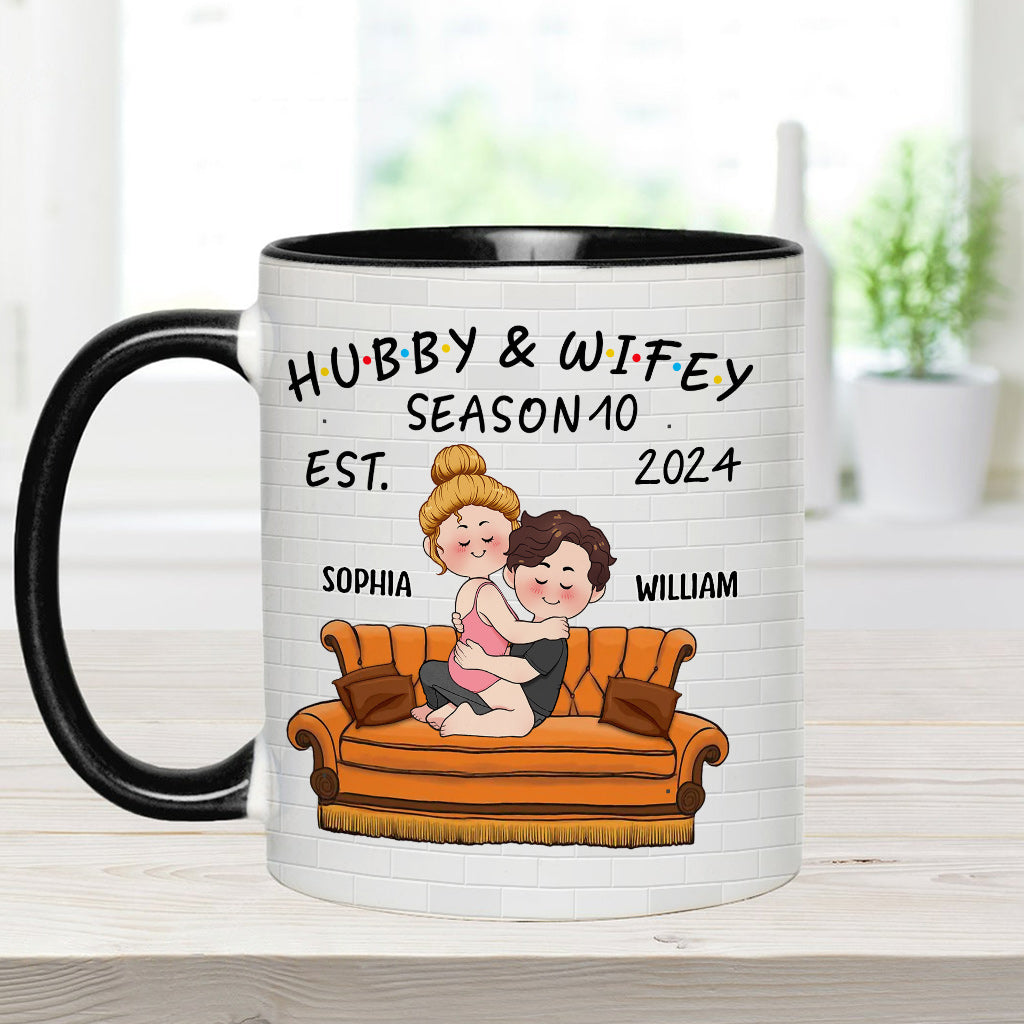 Ehemann & Ehefrau - Personalisierte Tasse mit Ehepaar-Motiv