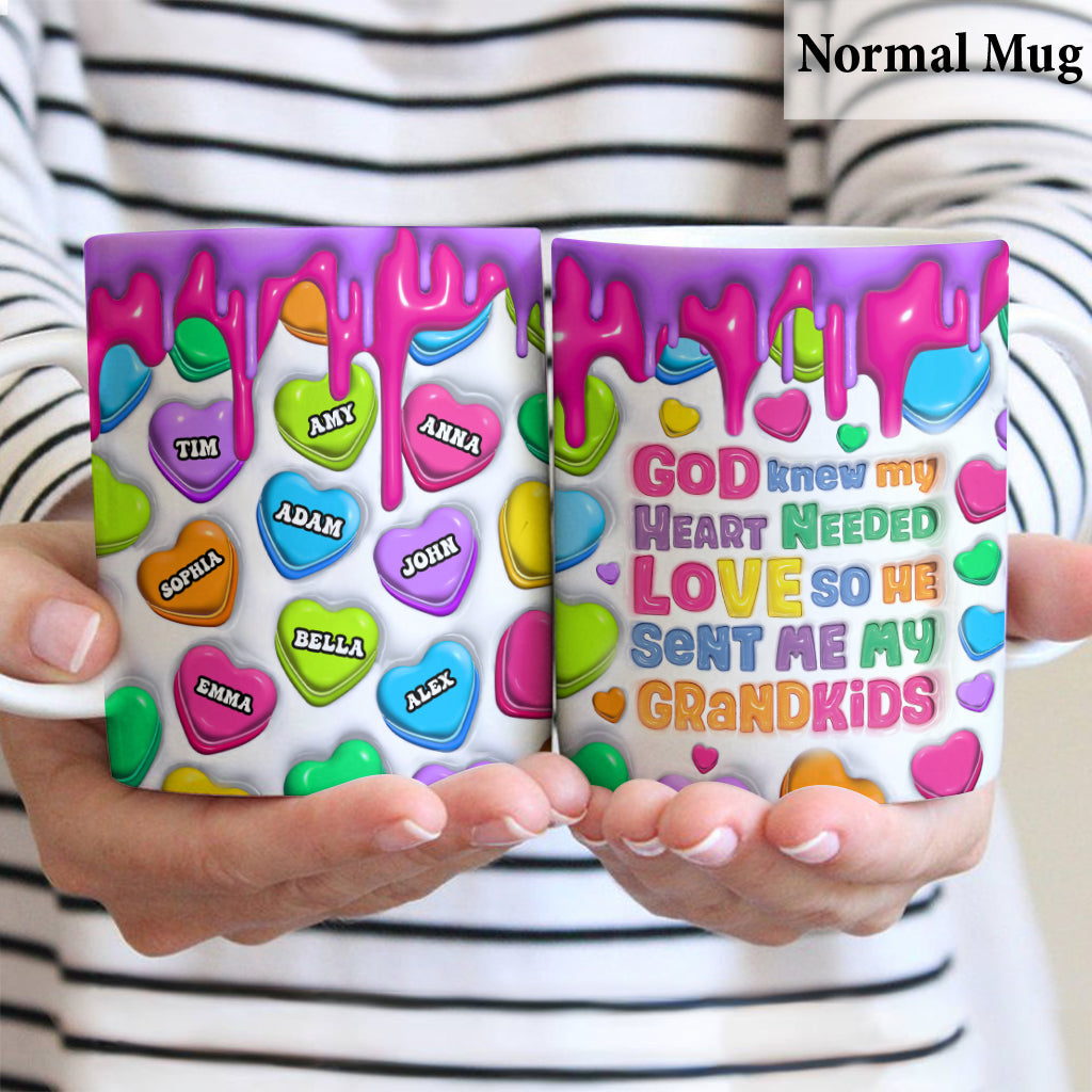 Gott wusste, dass mein Herz Liebe brauchte – personalisierte Oma-Tasse