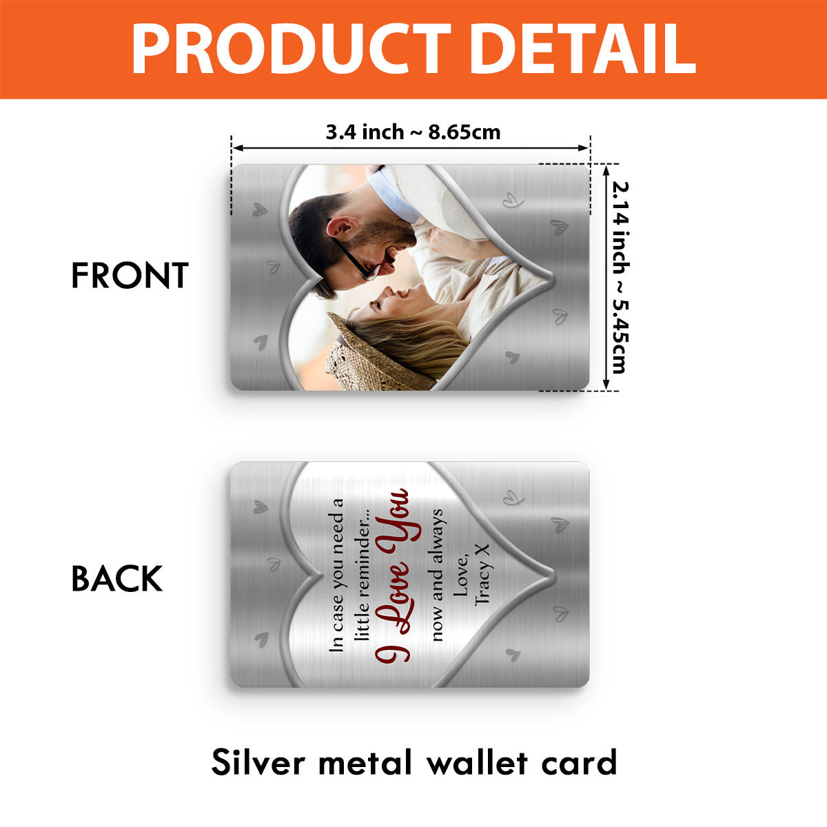 A Little Reminder Upload Photo - Personalized Couple Wallet Insert Card