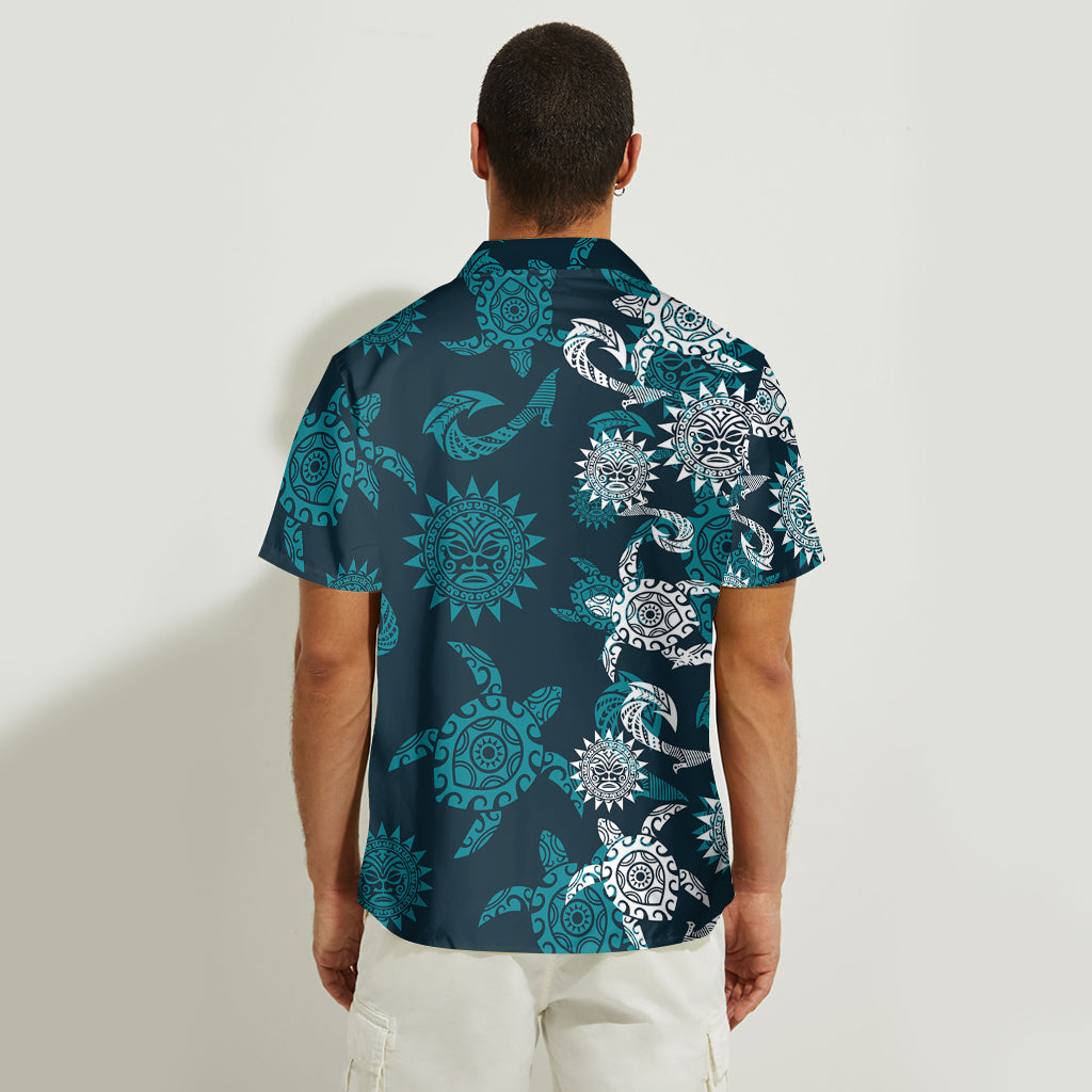 Wunderschönes Stammes-Schildkröten-Shirt – personalisiertes Hawaiihemd mit Schildkrötenmotiv