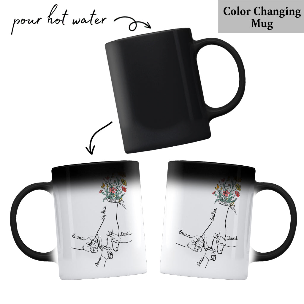 Mamas Hand halten – Personalisierte Muttertasse