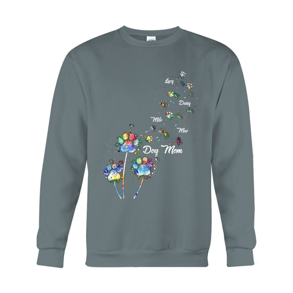 Hundemama/Katzenmama/Haustiermama Buntes Löwenzahn-Motiv – Personalisiertes Hunde-T-Shirt und Hoodie