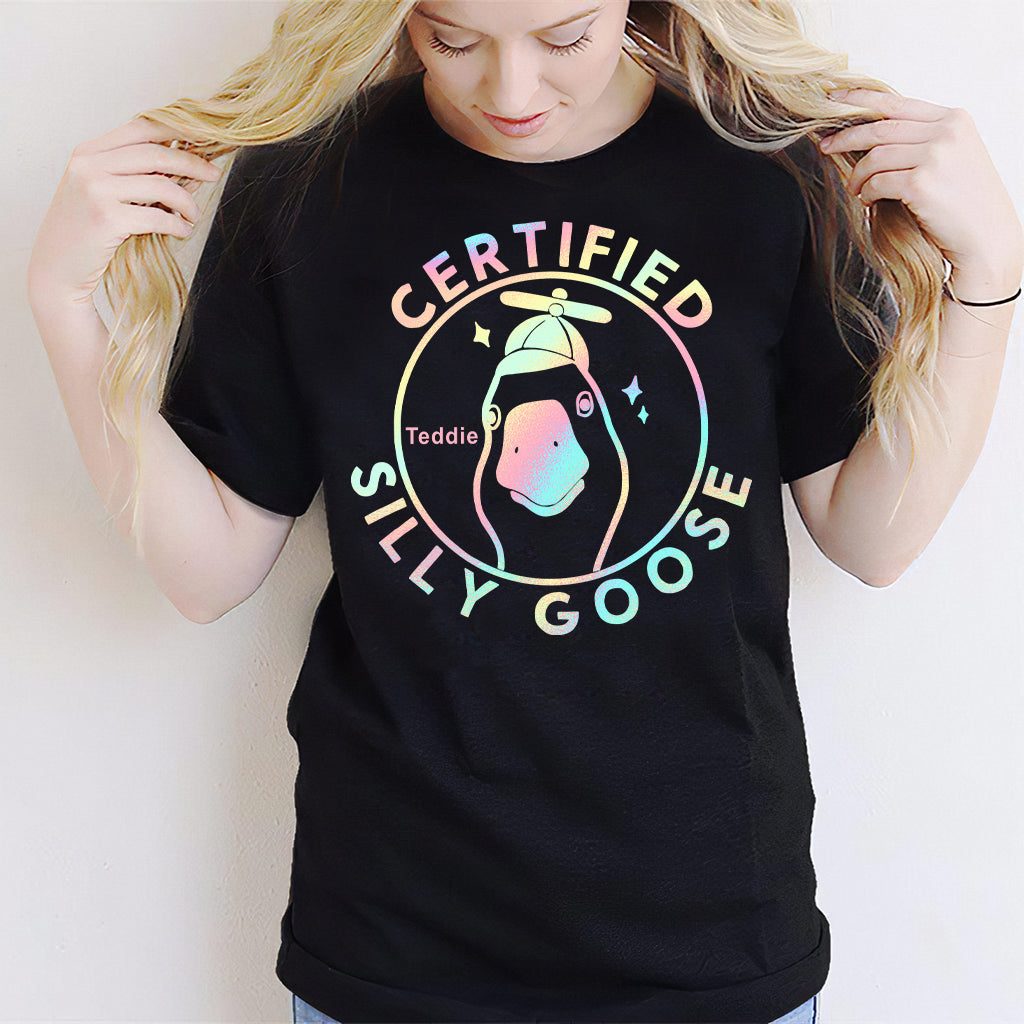 Zertifizierte alberne Gans – Personalisiertes Sarkasmus-T-Shirt und Hoodie