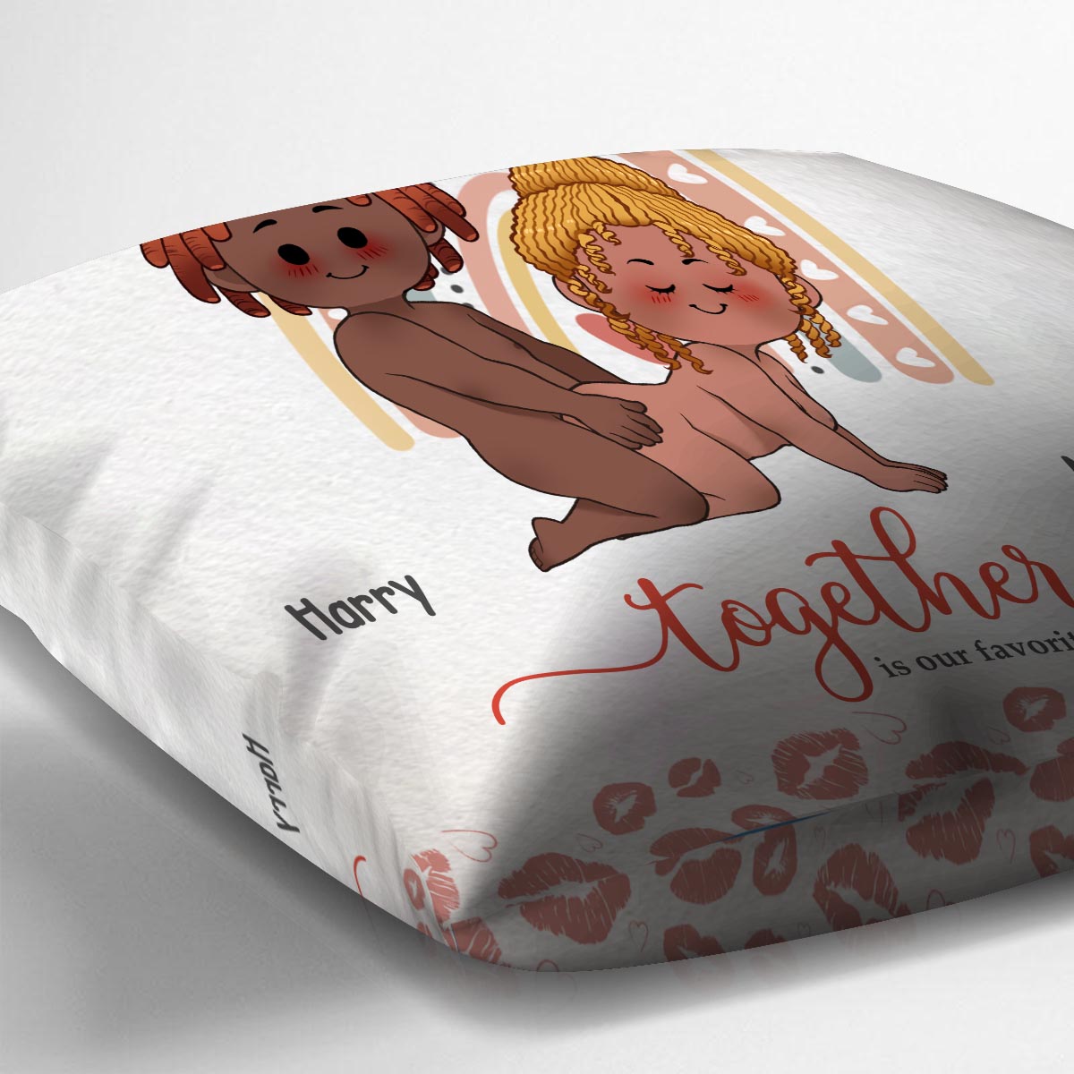 Gemeinsam sind wir am liebsten – personalisiertes Pärchenkissen