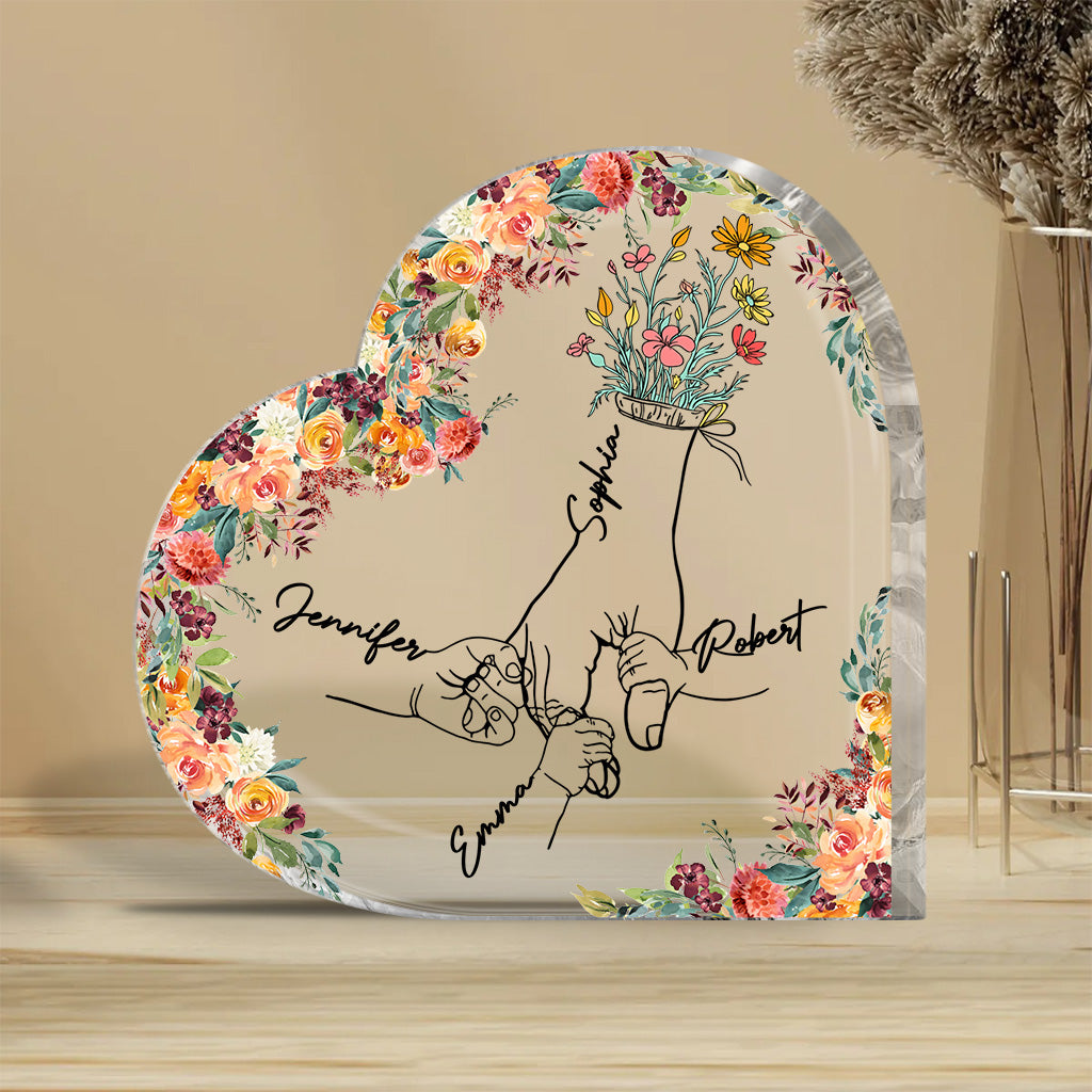 Mutter und Töchter – Personalisierte Acrylplakette in individueller Form für die Mutter