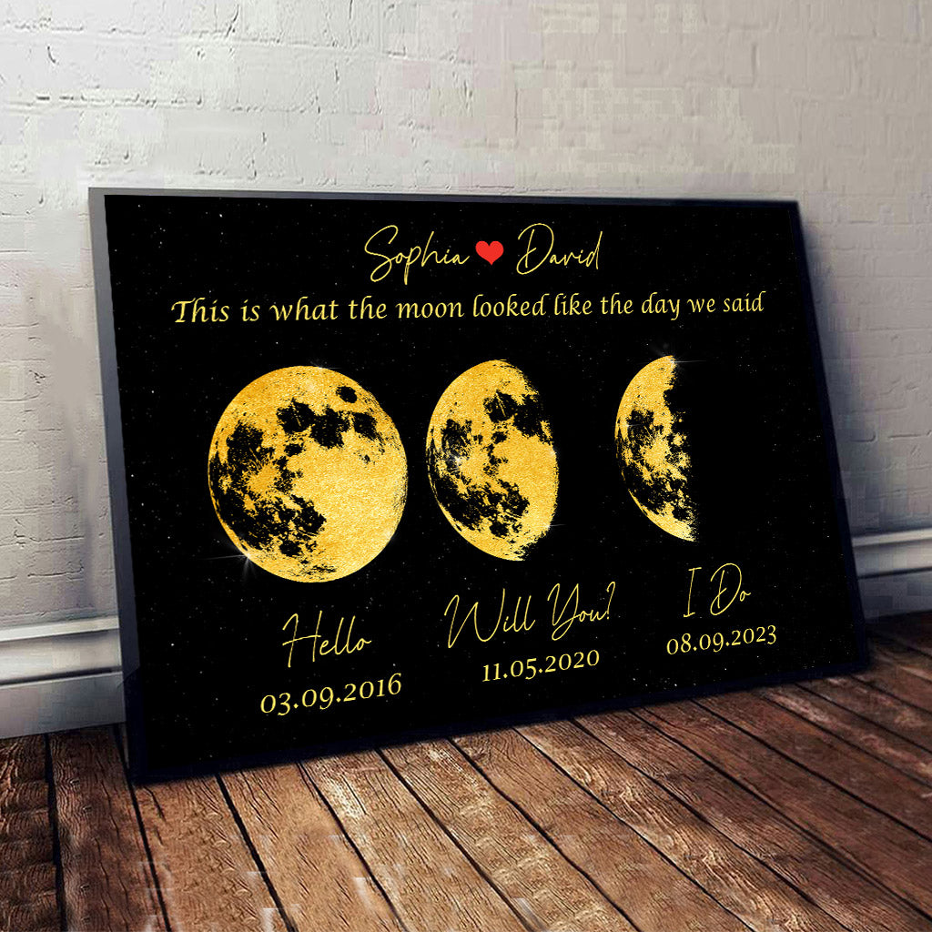 So sieht der Mond aus – Personalisierte Leinwand und Poster für Paare