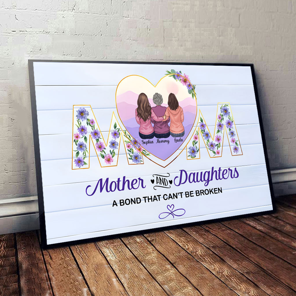 Mutter und Töchter – Personalisierte Leinwand und Poster für Mutter