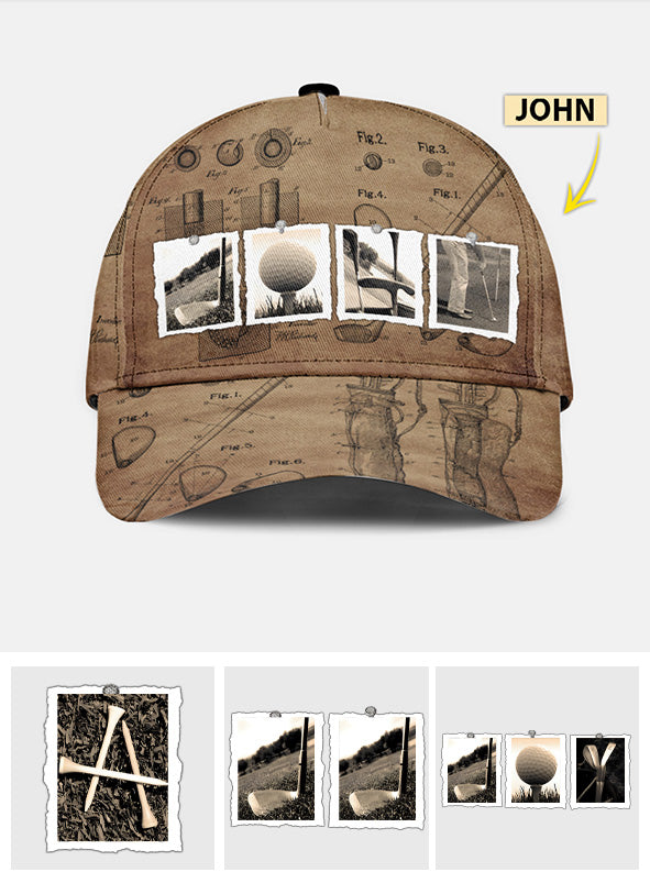 Vintage Golf Golf mit individuellem Namen - Personalisierte Golf-Klassiker-Kappe