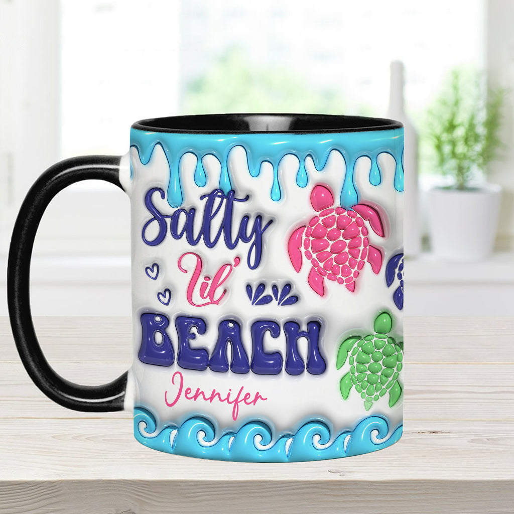 Salty Lil' Beach Turtle Lovers Aufblasbarer personalisierter Becher mit Schildkrötenmotiv
