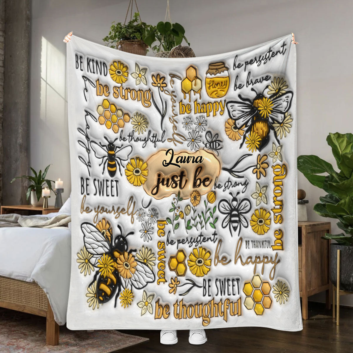 Just Be Happy - Personalized Blanket