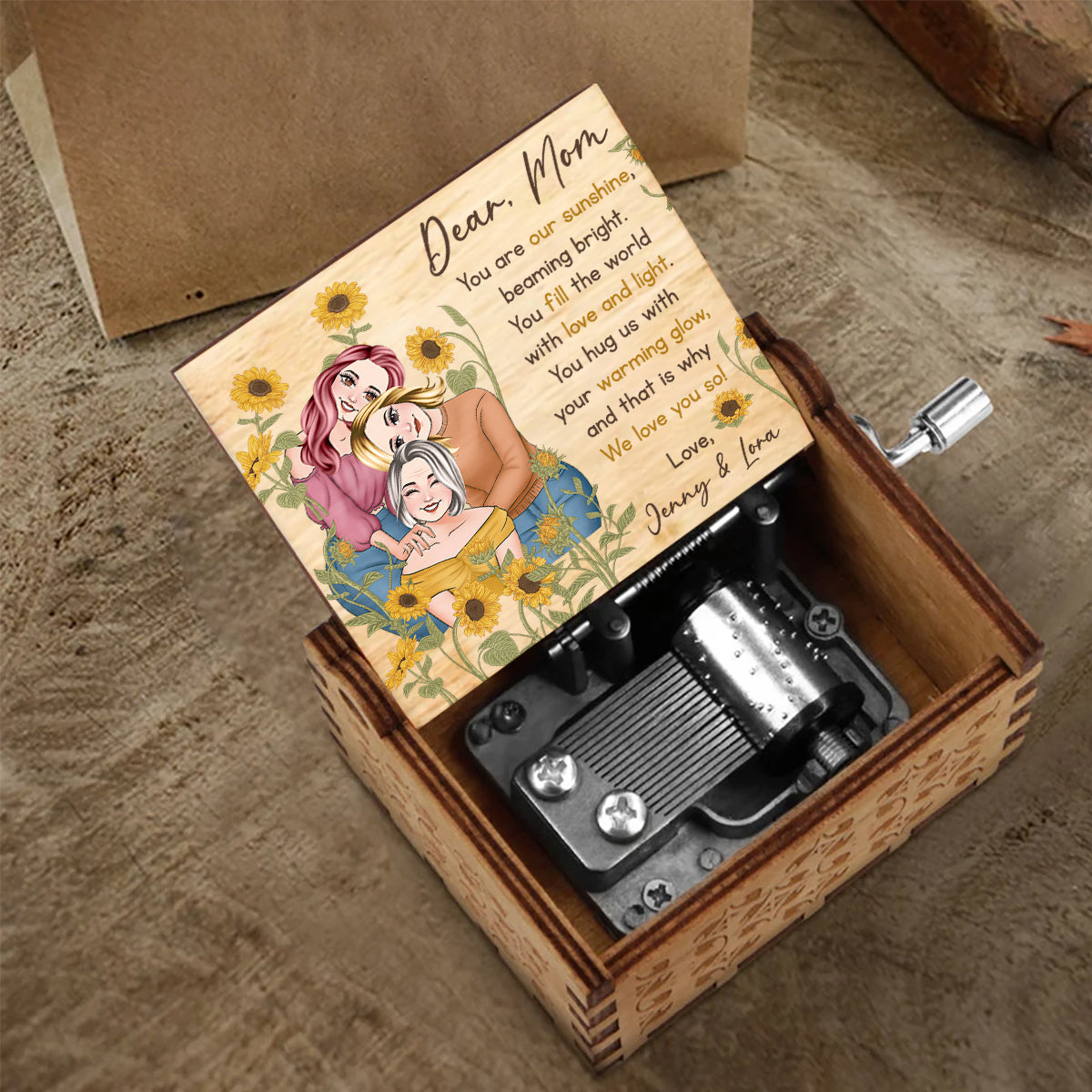 You Are My Sunshine - Personalized Mother Hand Crank Music Box