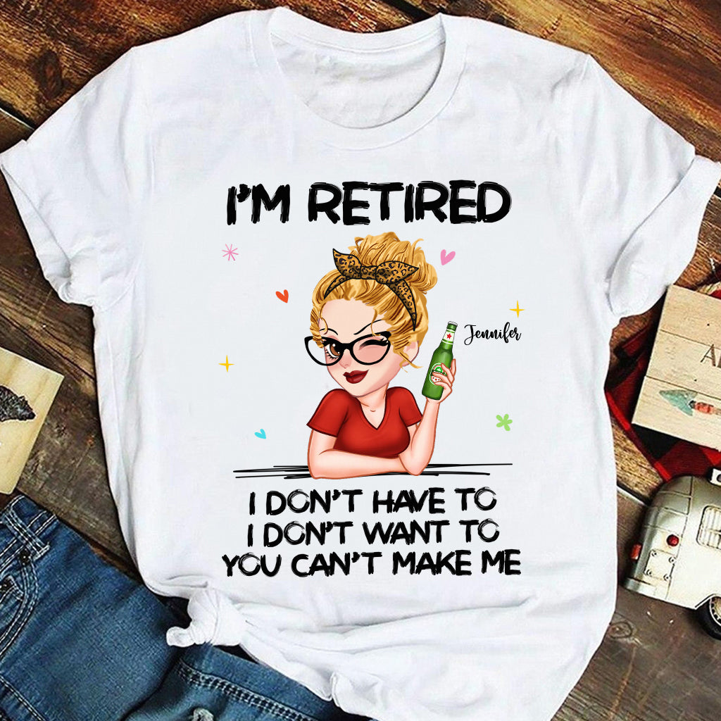 Ich bin im Ruhestand, da kann niemand was machen! – Personalisiertes Rentner-T-Shirt und Hoodie